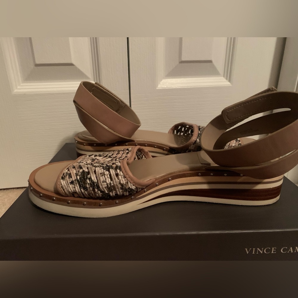 VINCE CAMUTO MINNIAH WEDGE SANDAL -  8.5 - Worn once or twice